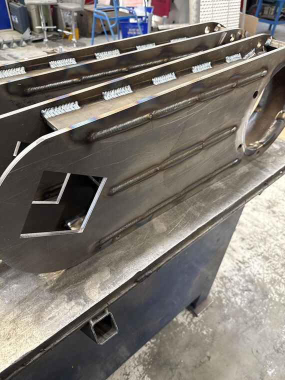 Close detail of studs welded to steel plate